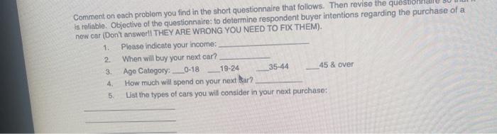 Comment on each problem you find in the short