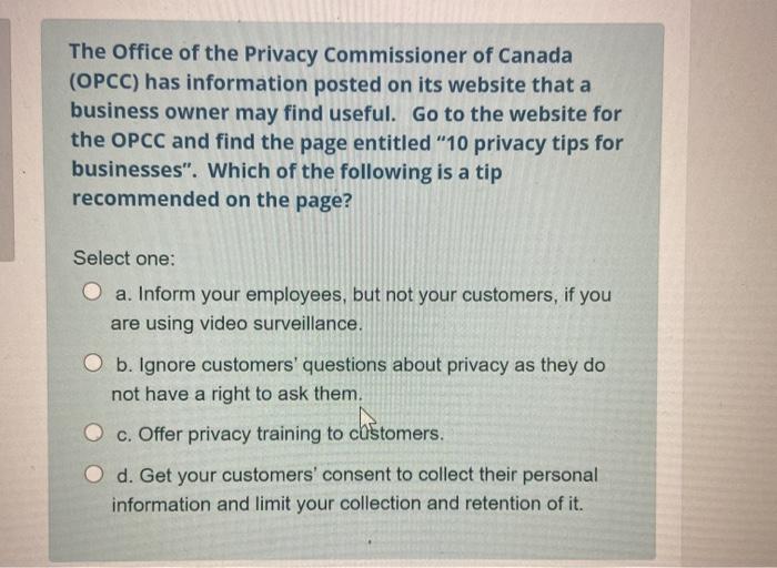 The Office of the Privacy Commissioner of Canada
