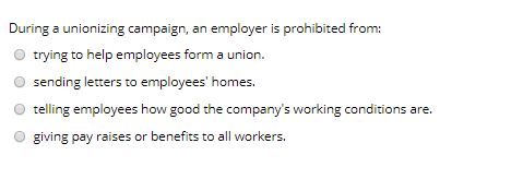 During a unionizing campaign, an employer is