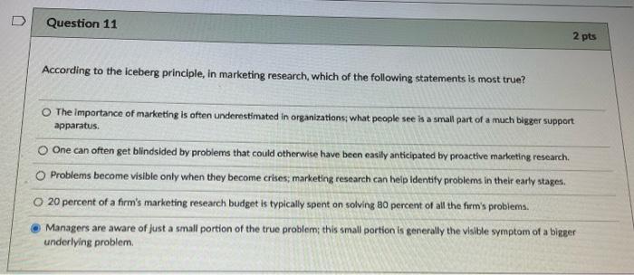 PLEASE ANSWER 11-15 According to the iceberg