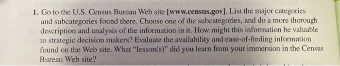 1. Go to the U.S. Census Bureau Web site