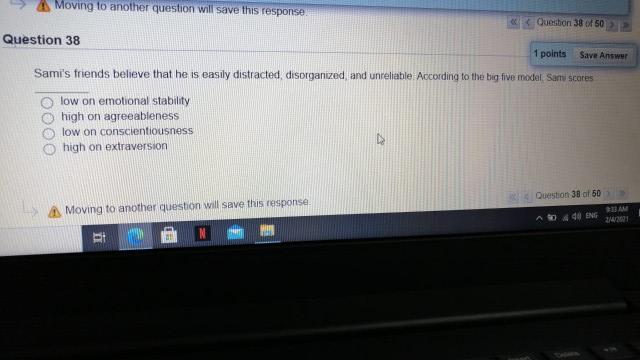 Moving to another question will save this