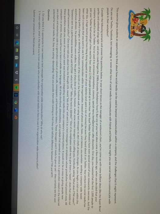 This exerche gives students an opportunity to