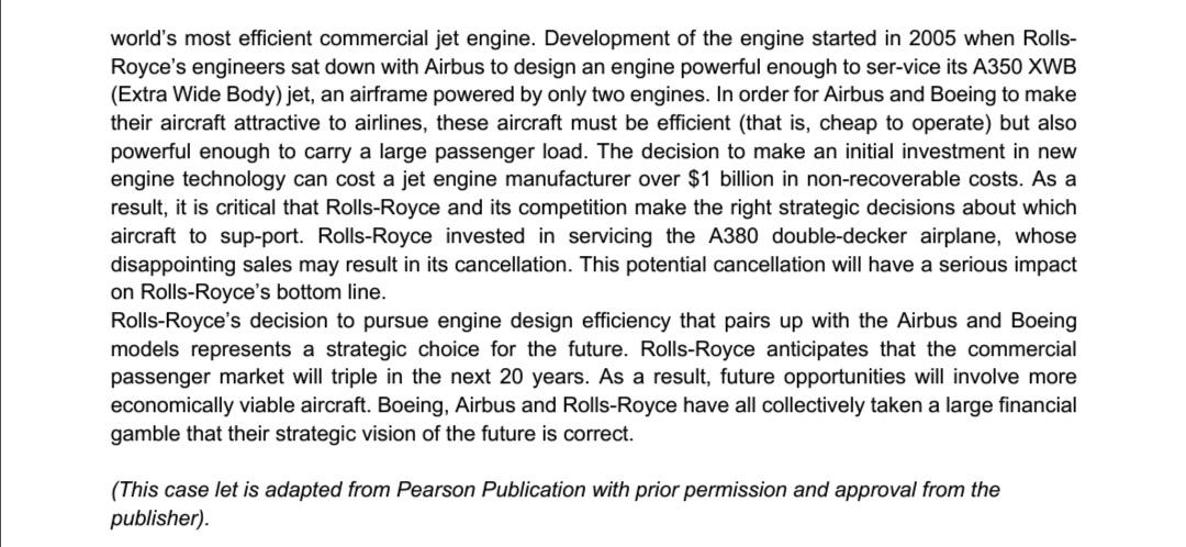 Caselet: ROLLS-ROYCE CORPORATION Although the