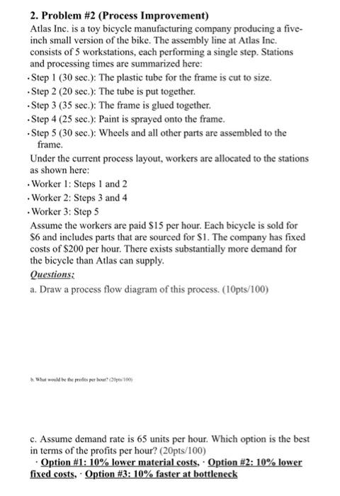 2. Problem #2 (Process Improvement) Atlas Inc. is