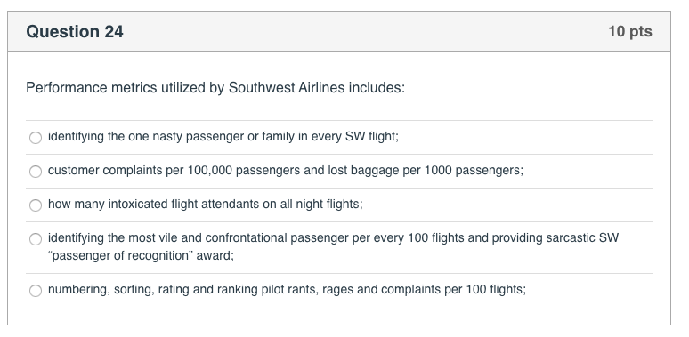 Question 21 10 pts What was the primary reason