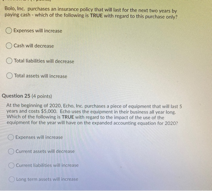 Bolo, Inc. purchases an insurance policy that