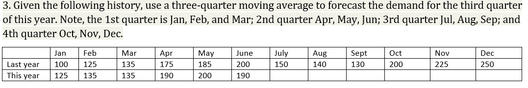 Show your work/explain. 3. Given the following