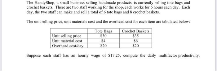 The HandyShop, a small business selling handmade