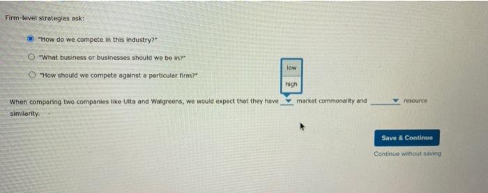 answer sexond part. Firm-level strategies ask: