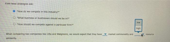 answer sexond part. Firm-level strategies ask: