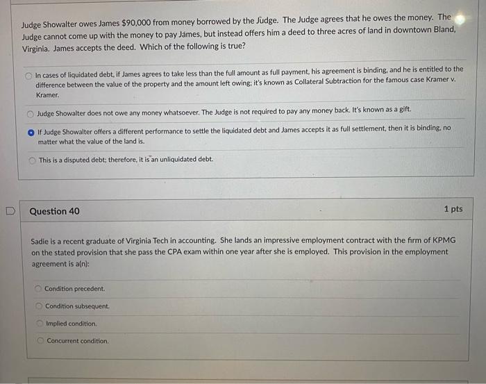 Judge Showalter owes James $90,000 from money