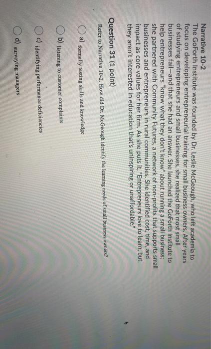 Narrative 10-2 The GoForth Institute was founded