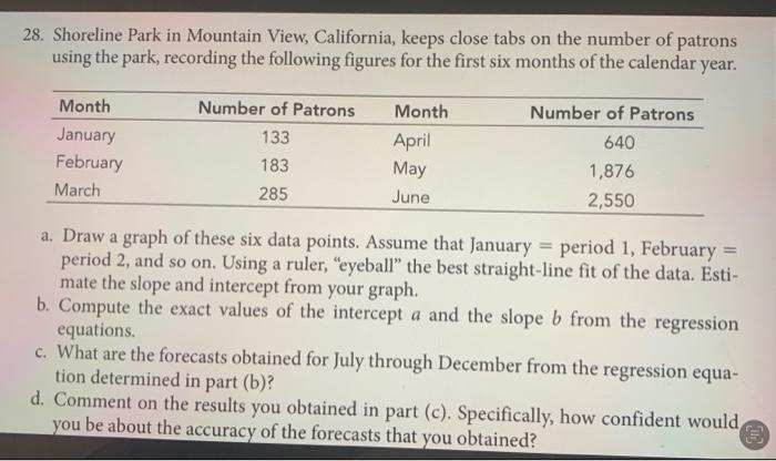 I need help with A please. Thanks 28. Shoreline