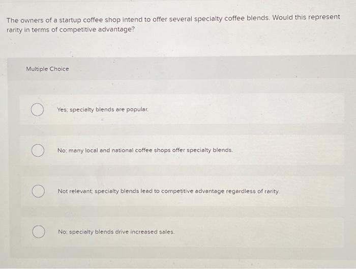 The owners of a startup coffee shop intend to