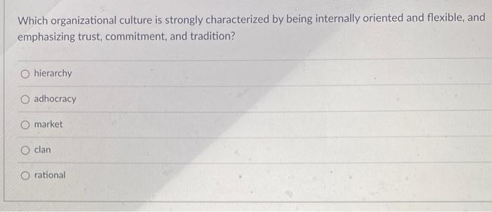 Which organizational culture is strongly