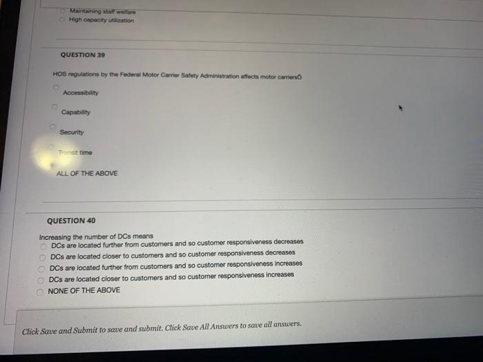Maintaining stall welfare High capacity