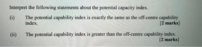 Interpret the following statements about the