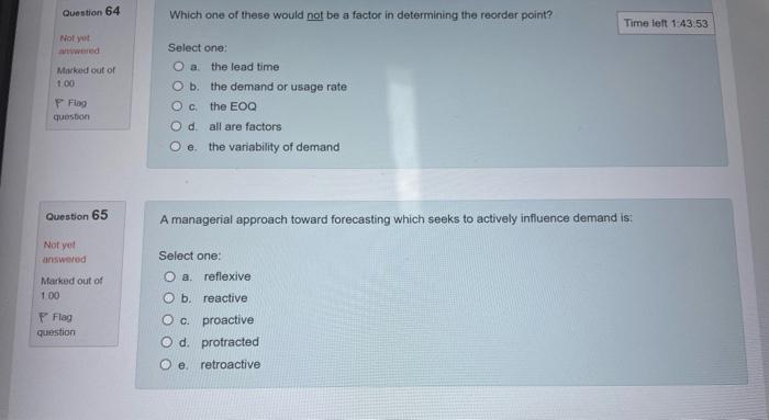 Question 64 Which one of these would not be a