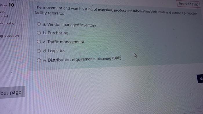 Timele 131.00 stion 10 yet ered The movement and