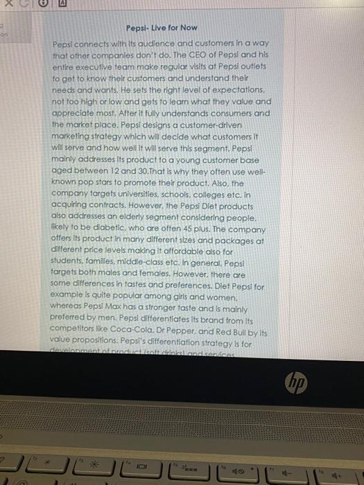 Pepsi- Live for Now Pepsi connects with its