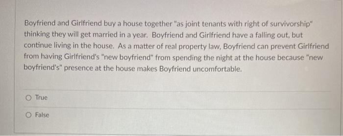 Boyfriend and Girlfriend buy a house together "as