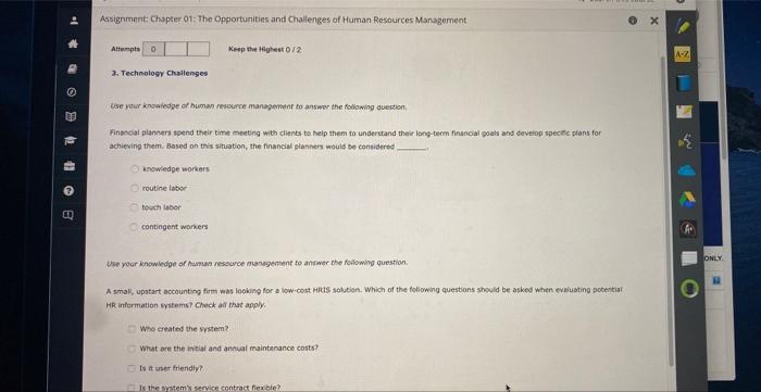 Assignment: Chapter 01: The Opportunities and