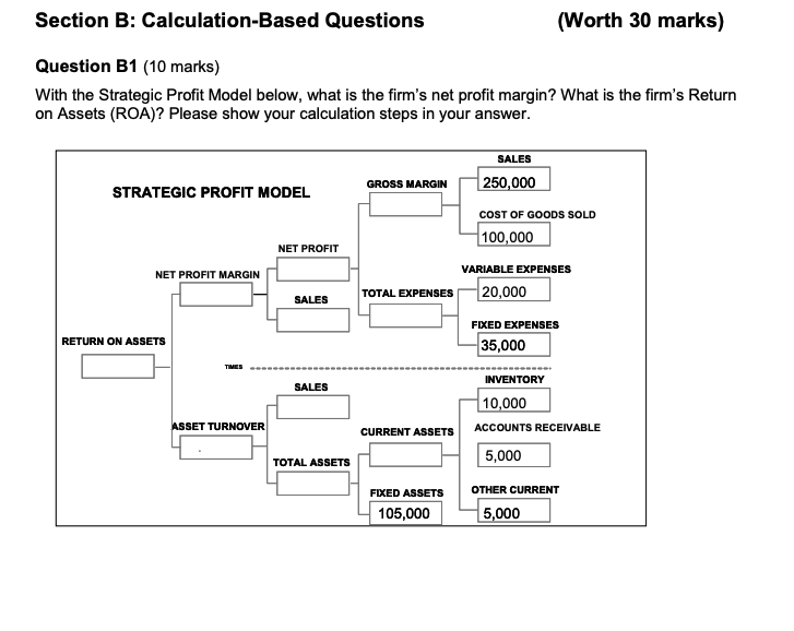 Section B: Calculation-Based Questions (Worth 30