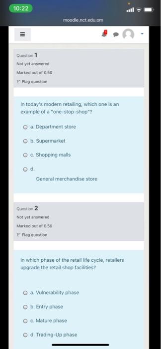 I need fast answers 10:22 moodle.nct.edu.om III
