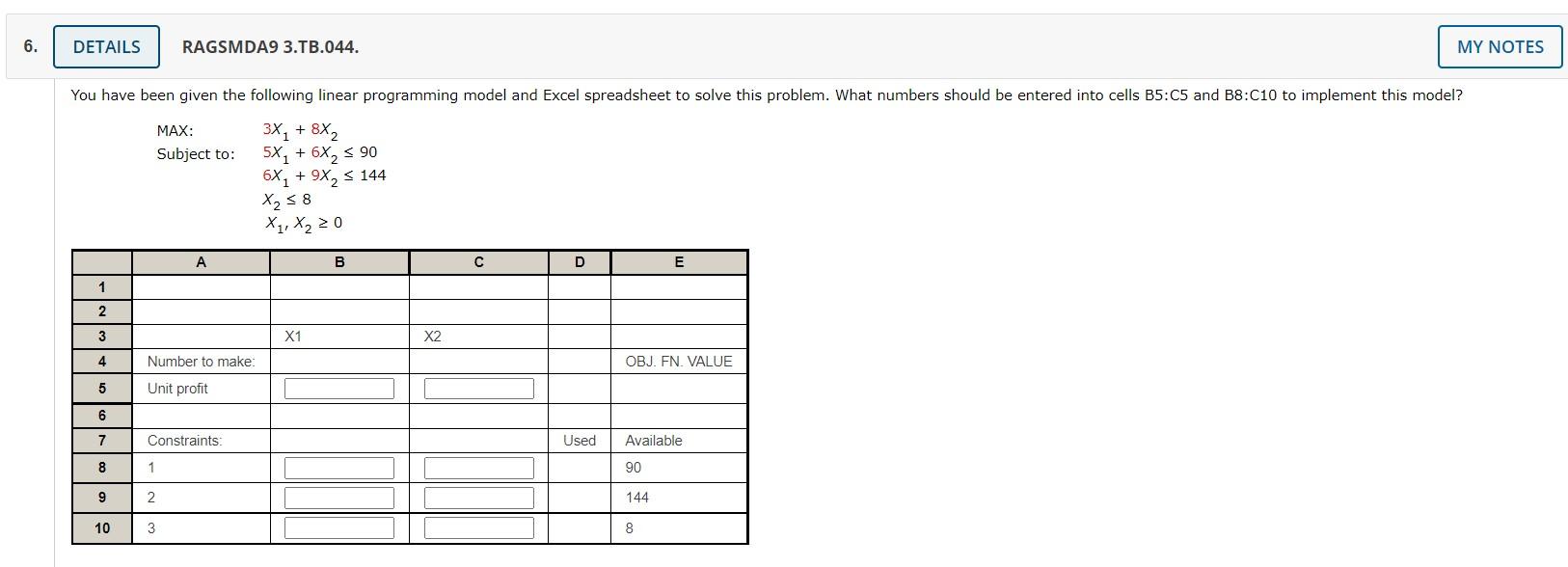 6. DETAILS RAGSMDA9 3.TB.044. MY NOTES You have