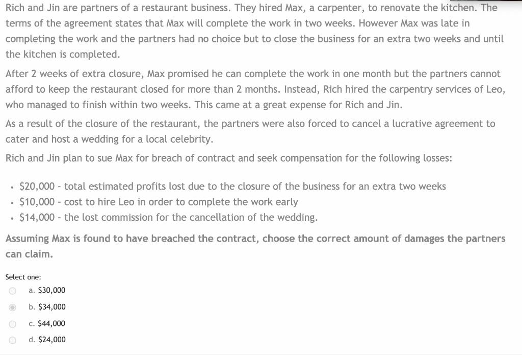 Rich and Jin are partners of a restaurant