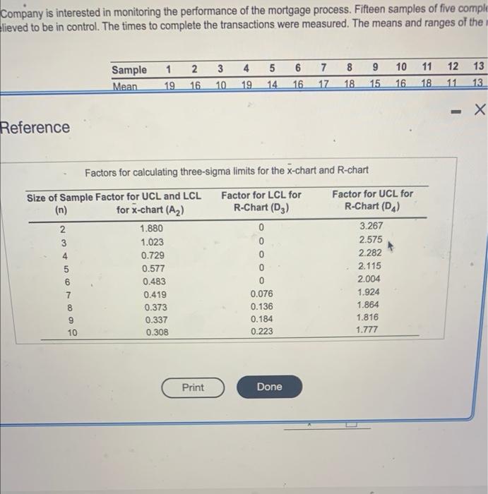 Set up the x-chart by specifhing the center line