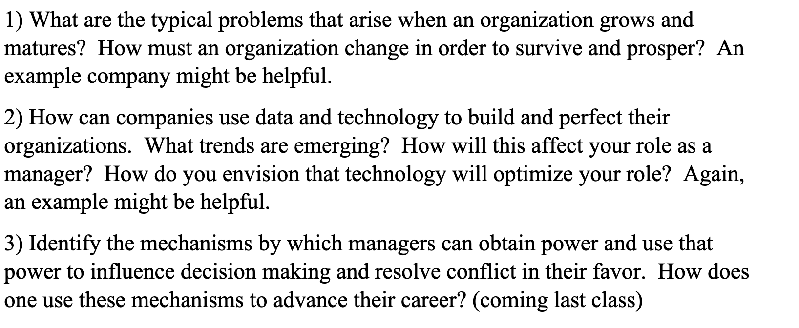 1) What are the typical problems that arise when