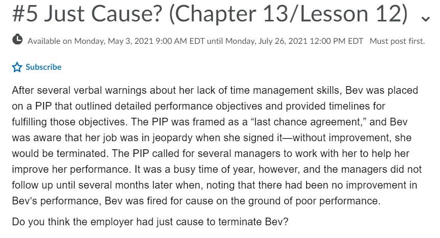 #5 Just Cause? (Chapter 13/Lesson 12) Available