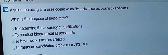 44 A company is hiring a sales manager for its