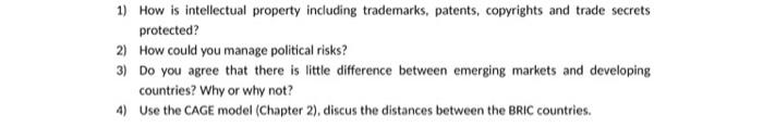 1) How is intellectual property including