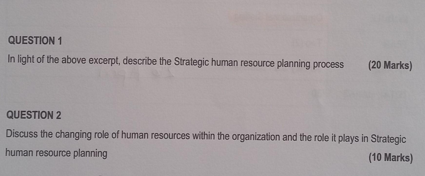 Human Resources - Organisational Staffing Please