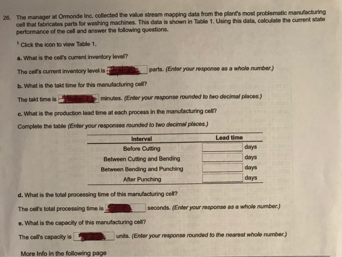 26. The manager at Ormonde Inc. collected the