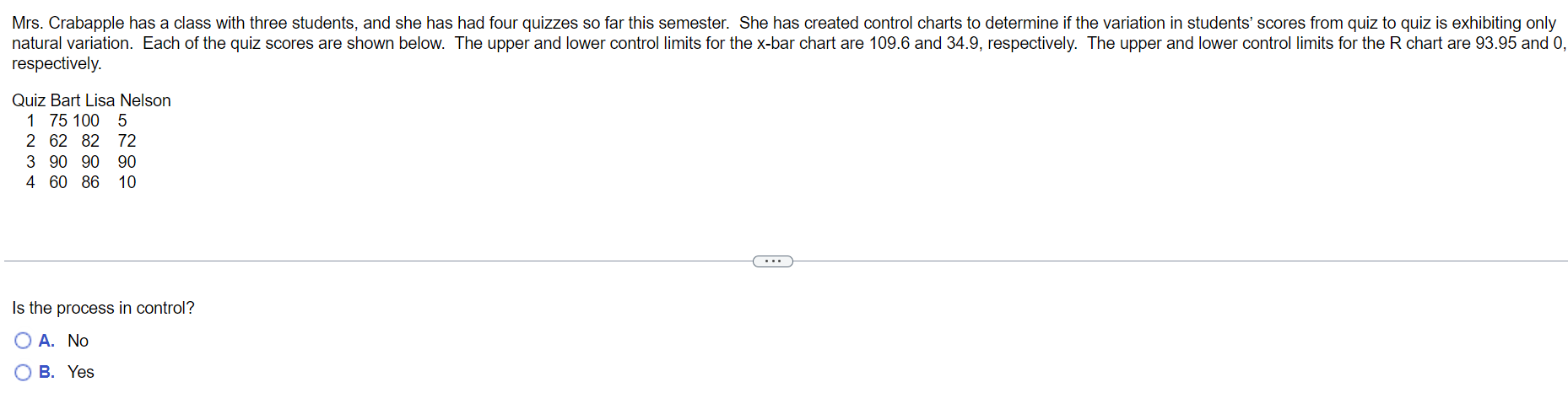 Mrs. Crabapple has a class with three students,