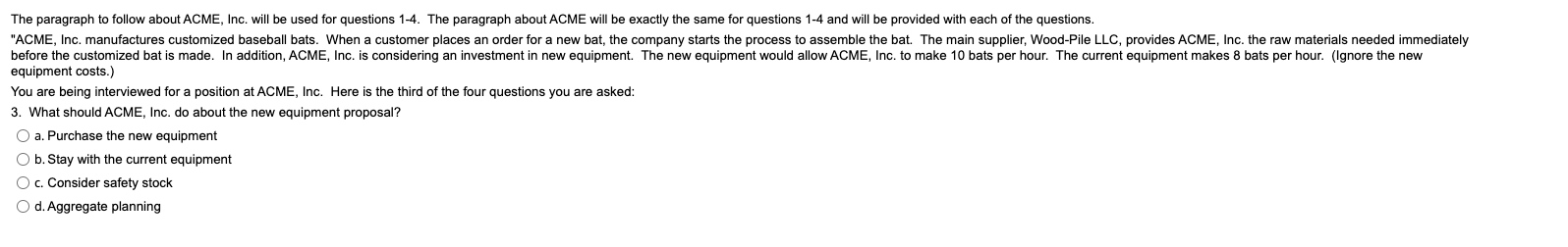 The paragraph to follow about ACME, Inc. will be