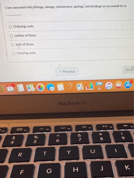 Costs associated with pilferage, damage,