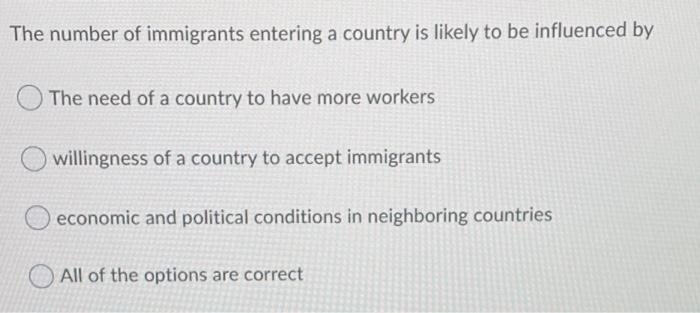 The number of immigrants entering a country is