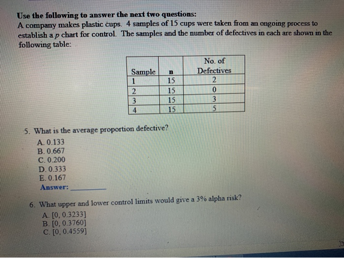 Use the following to answer the next two