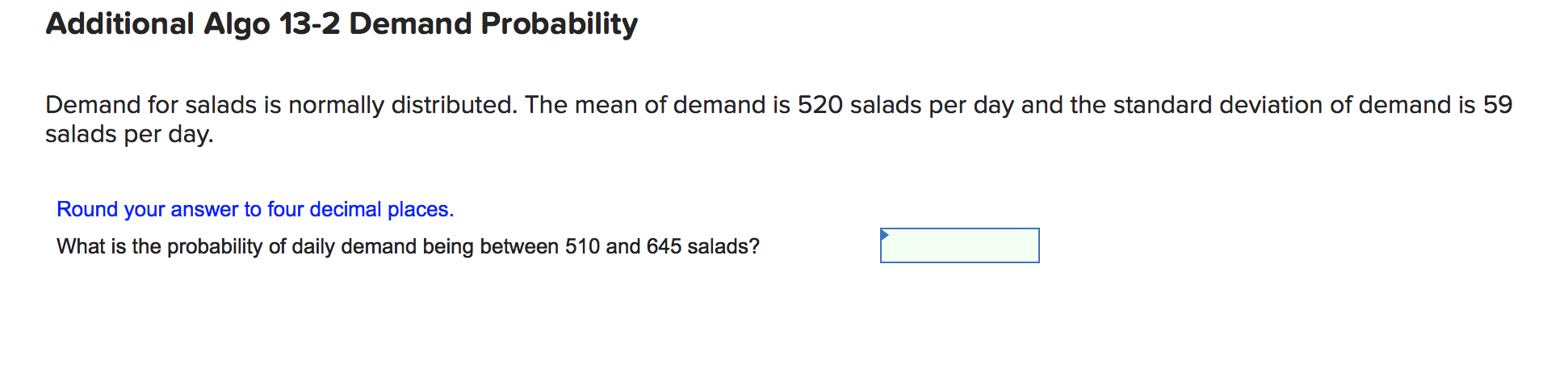 Additional Algo 13-2 Demand Probability Demand