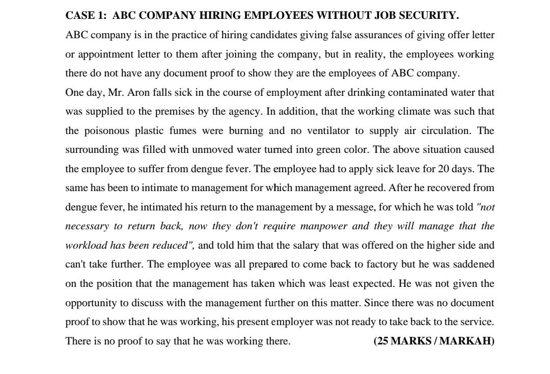 Define the problems appear in this case study.