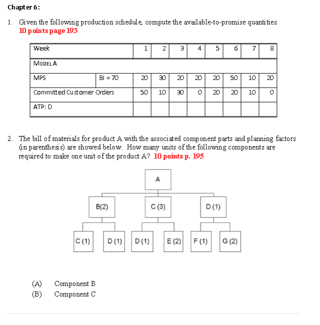 Solve the following problems: Show all work on