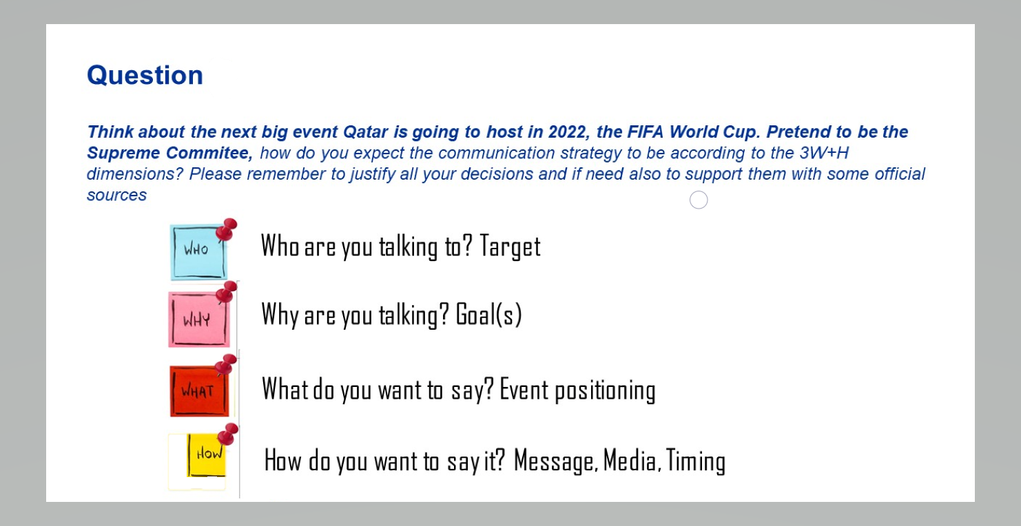 Question Think about the next big event Qatar is