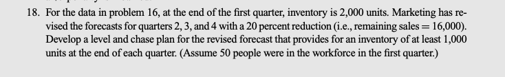 Please use Excel. Q.18 For the data in problem