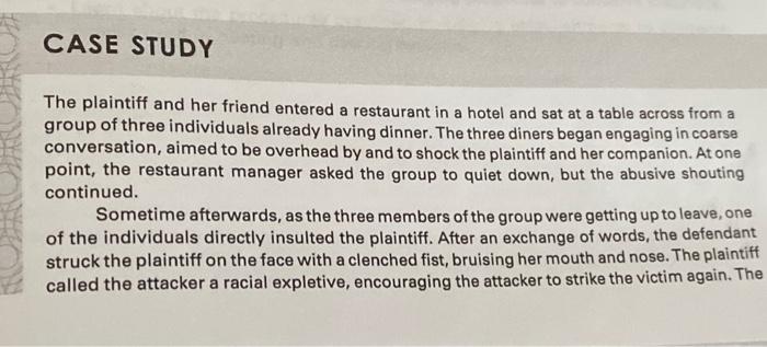 case study chapter 10 CASE STUDY The plaintiff