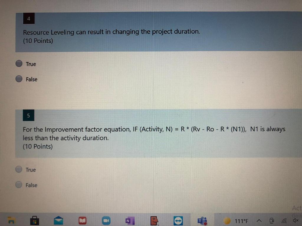 solve number 4 only please Resource Leveling can